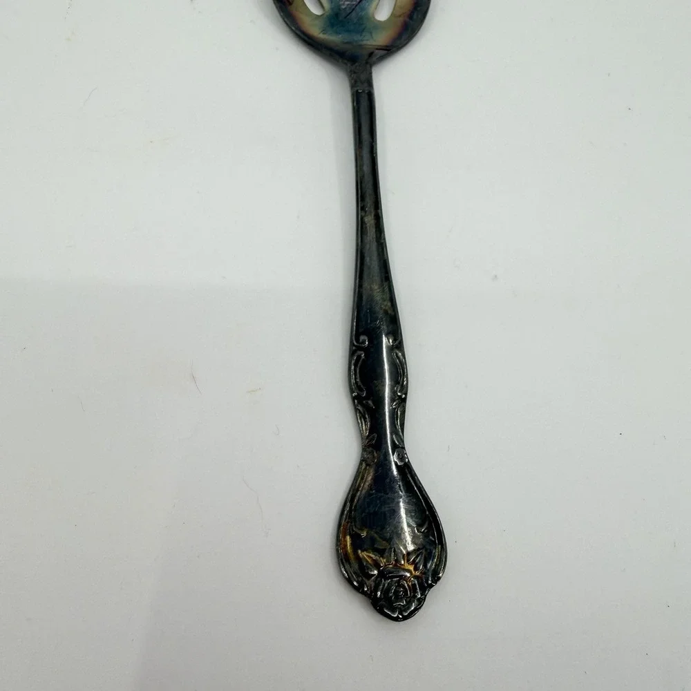 Antique Silverplate Slotted Jelly Spoon - National‎ Silverplate Norma Japan